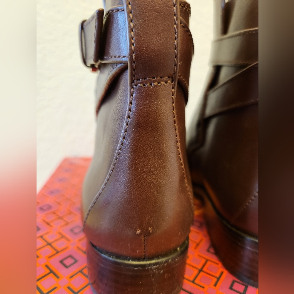 Tory Burch Brooke Ankle Bootie Calf 8.5 Brown with Box and Dustbag - Picture 10 of 11